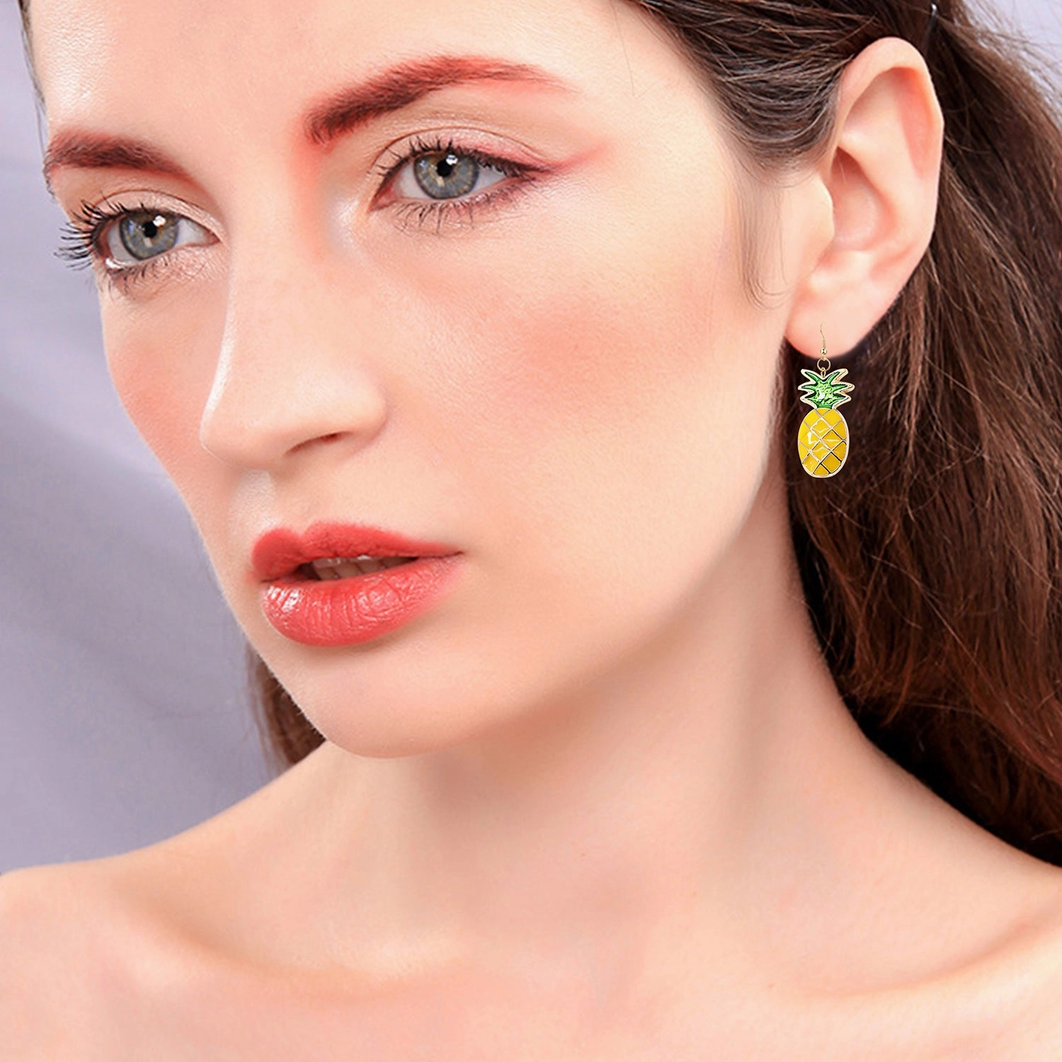 Wholesale Pineapple Metal Necklace Earrings Set