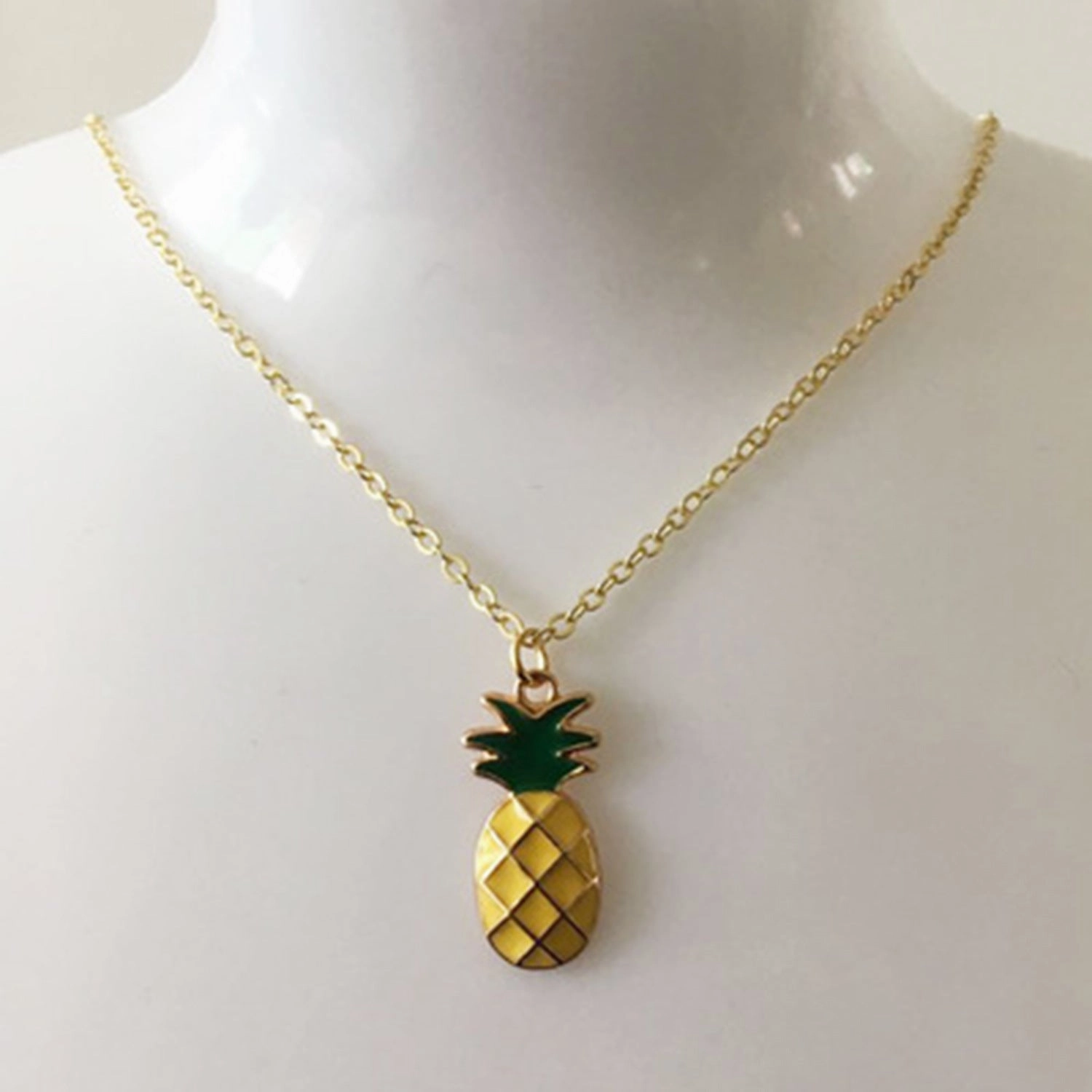 Wholesale Pineapple Metal Necklace Earrings Set