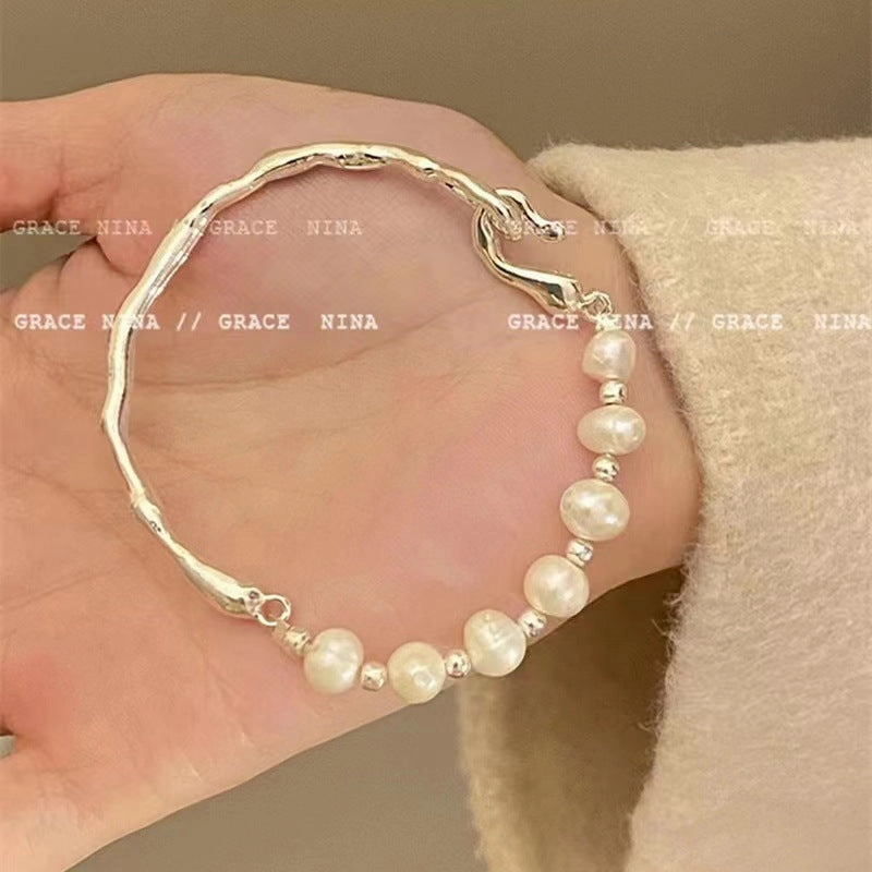 Wholesale Ping An Buckle Imitation Hetian Jade Crystal Beaded Flower Bracelet
