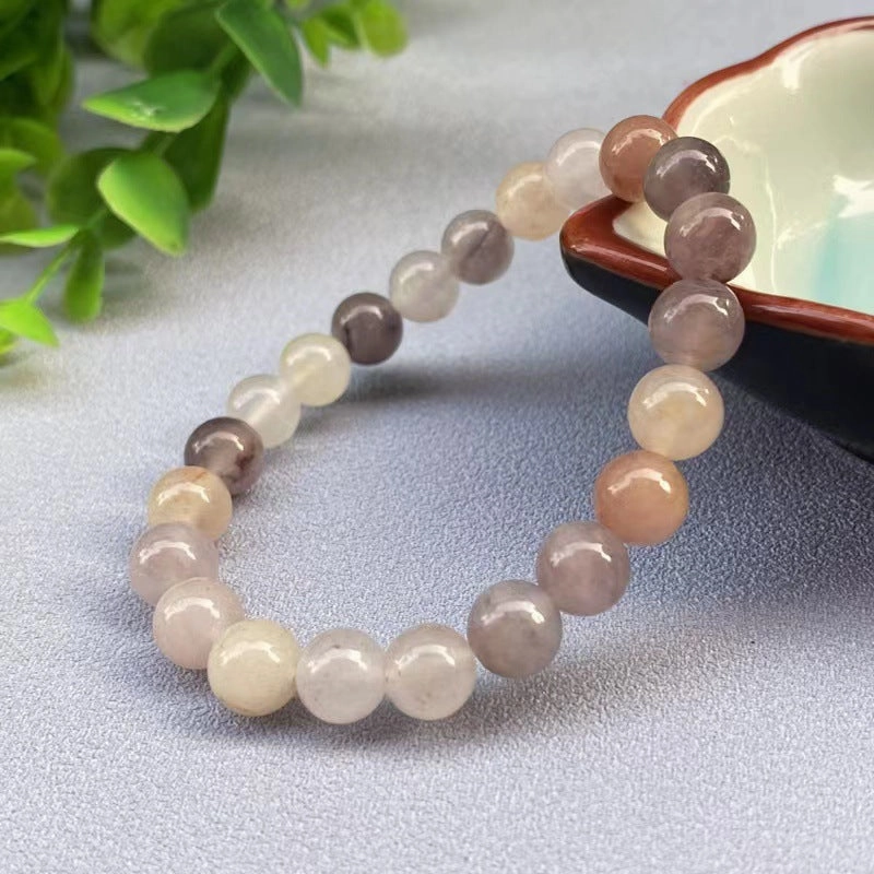 Wholesale Ping An Buckle Imitation Hetian Jade Crystal Beaded Flower Bracelet