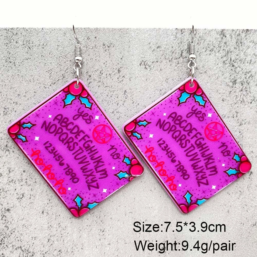 Wholesale Pink Christmas Playing Cards Santa Claus Double Sided Acrylic Earrings