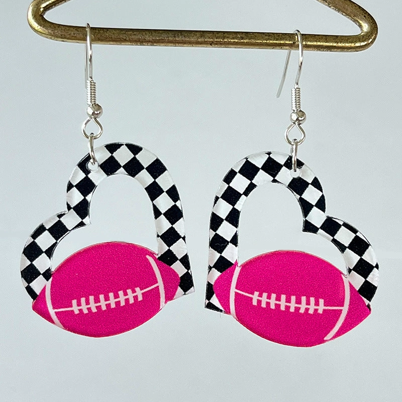 Wholesale Pink Christmas Santa Claus Christmas Tree Football Vintage Acrylic Earrings