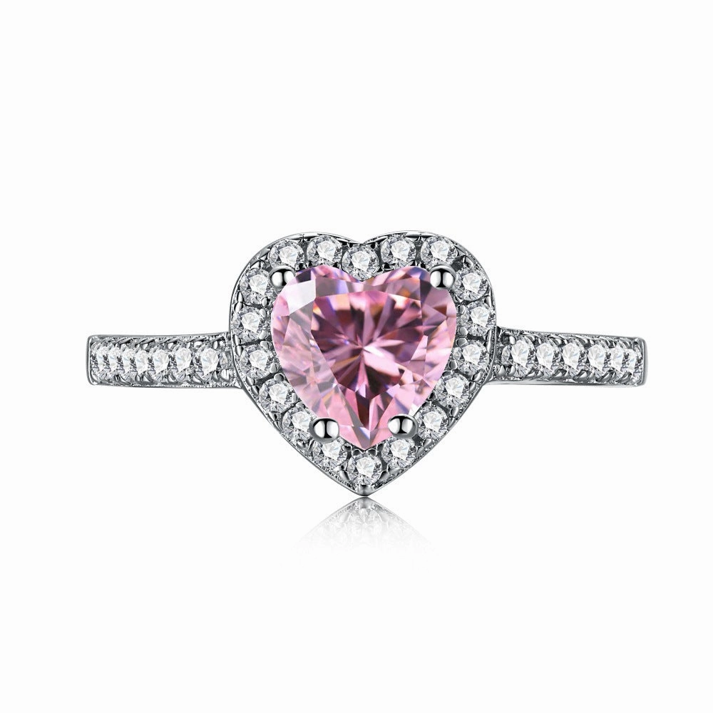 Wholesale Pink Series S925 Sterling Silver Love Butterfly Four-Leaf Clover Zircon Ring