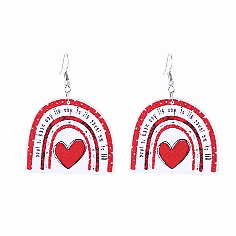 Wholesale Pink Valentine's Day Cat Envelope Double Sided Acrylic Earrings
