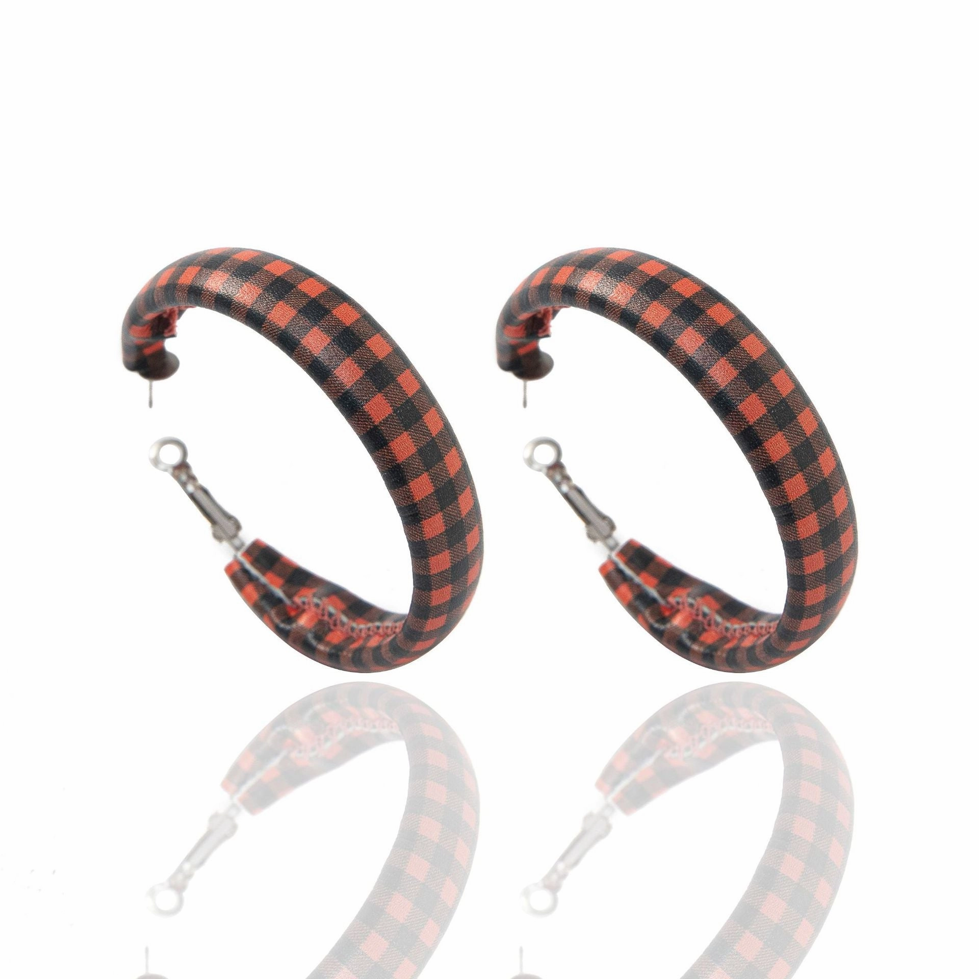 Wholesale Plaid Leopard Snowflake Leather Earrings