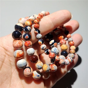 Wholesale Planet Flame Agate Stone Bracelet