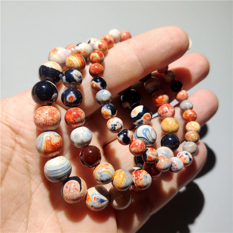 Wholesale Planet Flame Agate Stone Bracelet