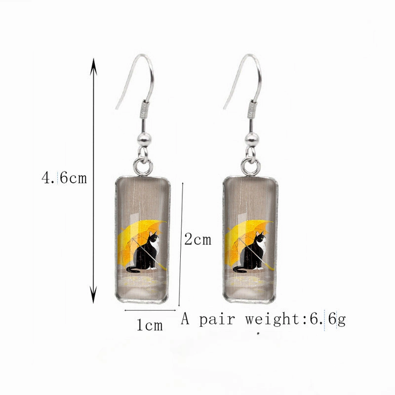 Wholesale Planet Universe Glass Earrings