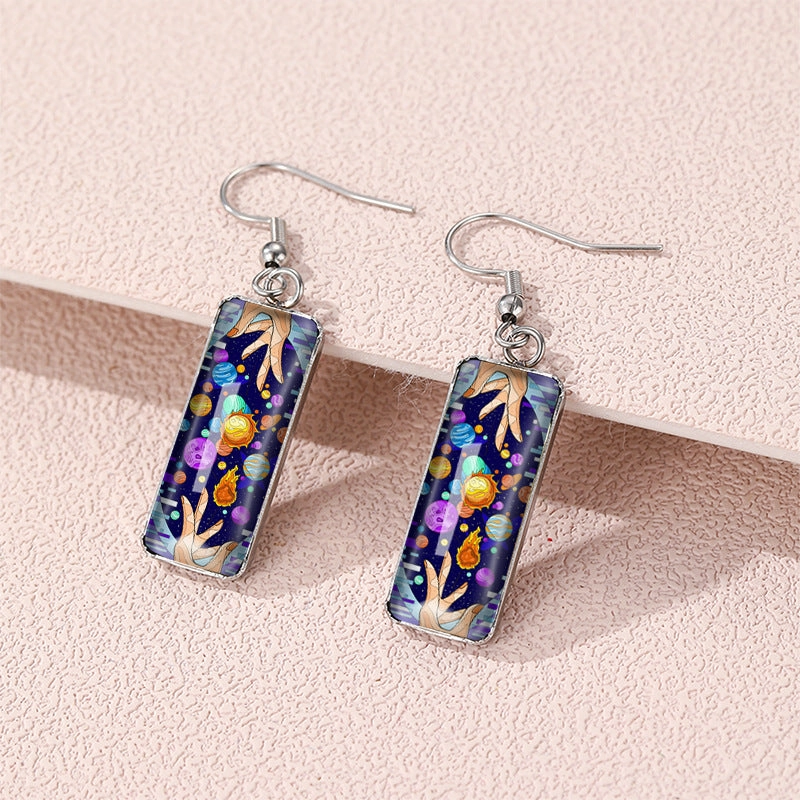Wholesale Planet Universe Glass Earrings