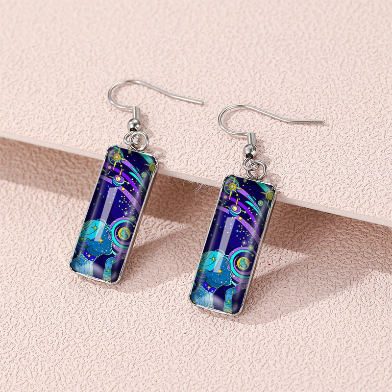 Wholesale Planet Universe Glass Earrings