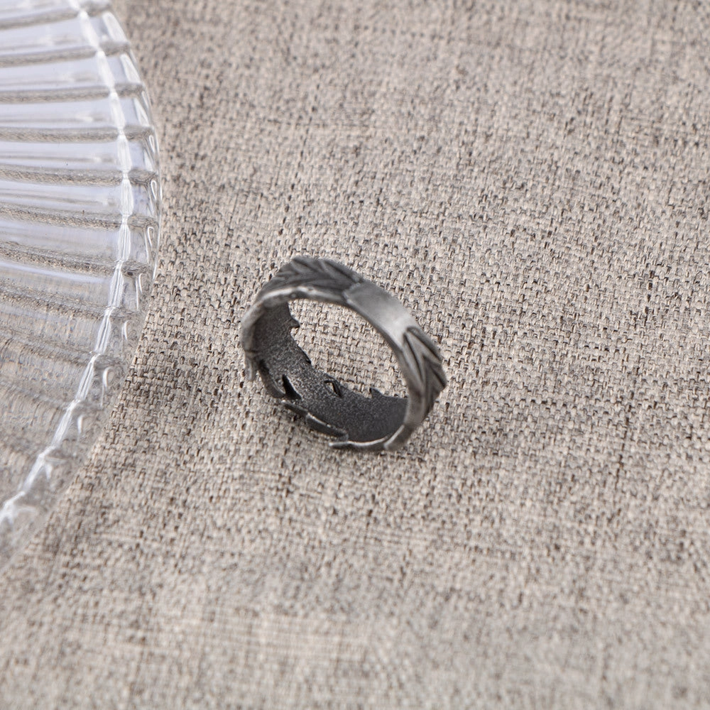 Wholesale Plant Wheat Ear Stainless Steel Ring