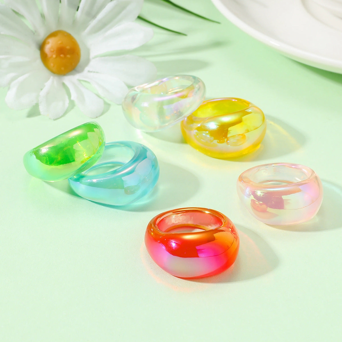 Wholesale Plastic Candy Colored Ring Sets