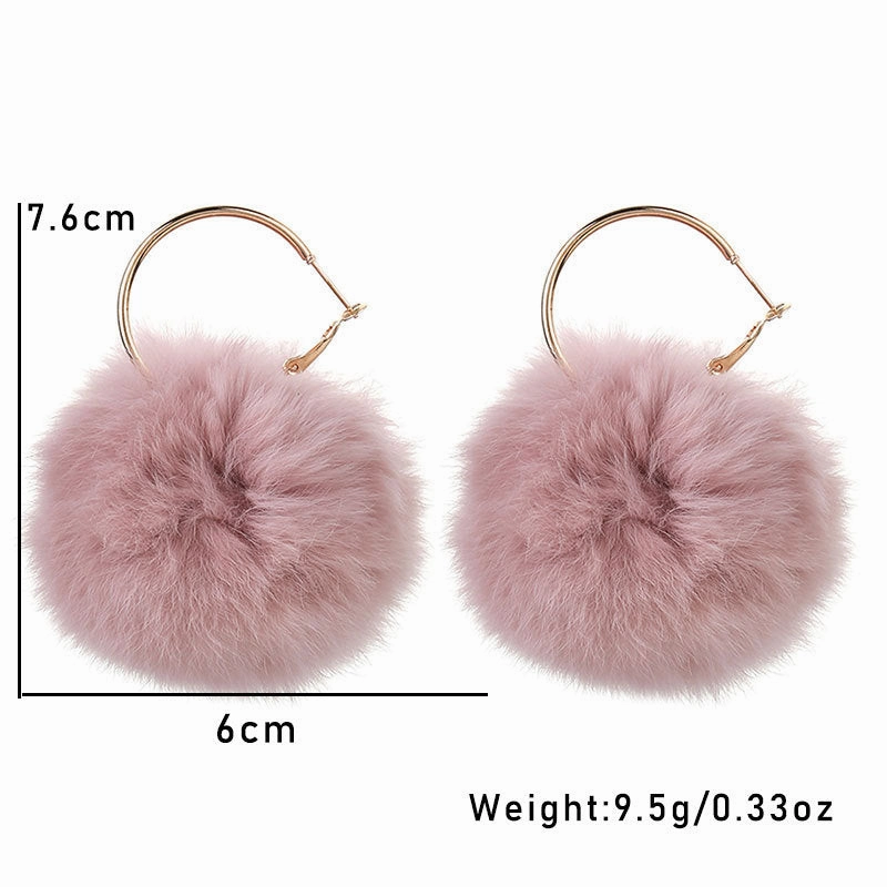 Wholesale Plush Ball Earrings