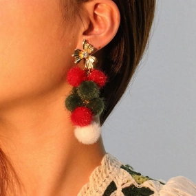 Wholesale Plush Long Tassel Earrings