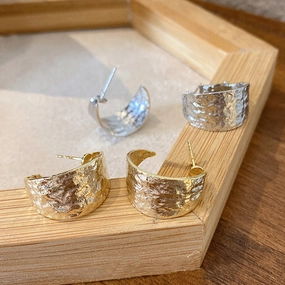 Wholesale Polished Silver Needle Simple Earrings