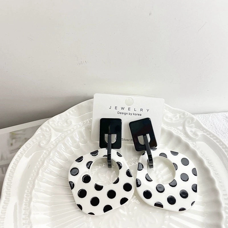 Wholesale Polka Dot Geometric S925 Silver Pin Acrylic Earrings