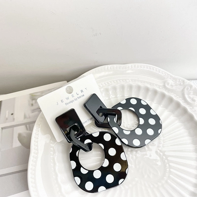 Wholesale Polka Dot Geometric S925 Silver Pin Acrylic Earrings