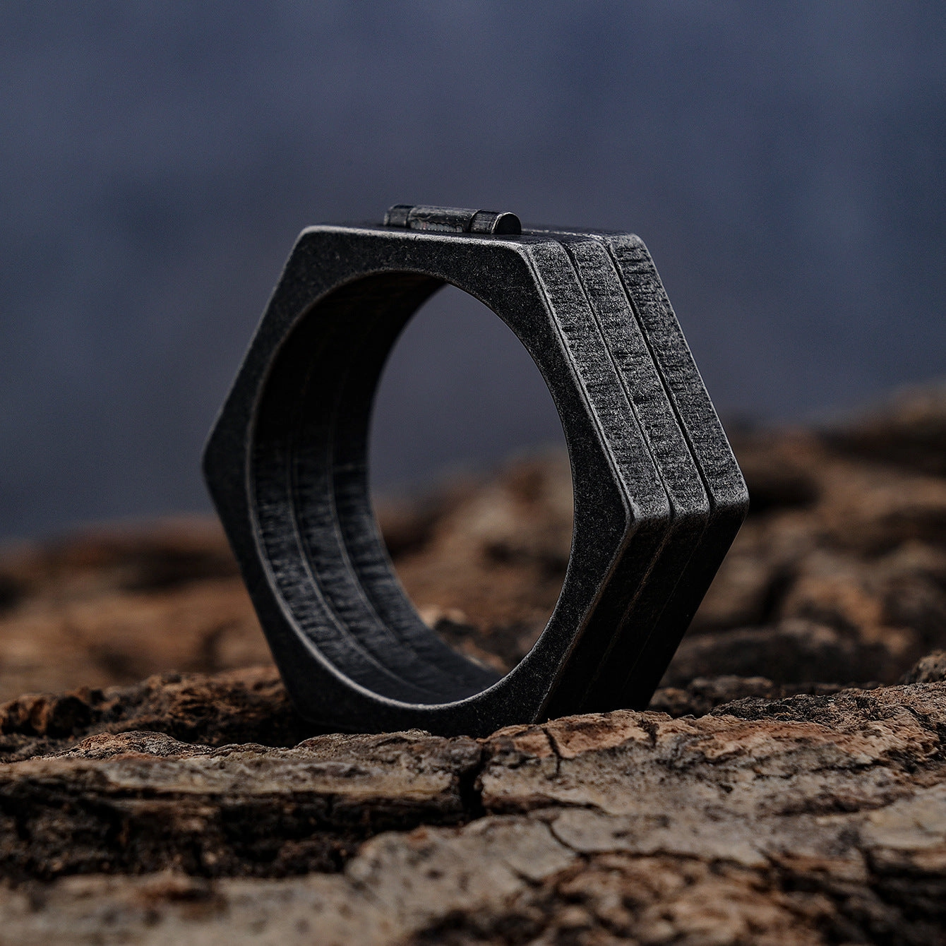 Wholesale Polygon Vintage Titanium Steel Ring