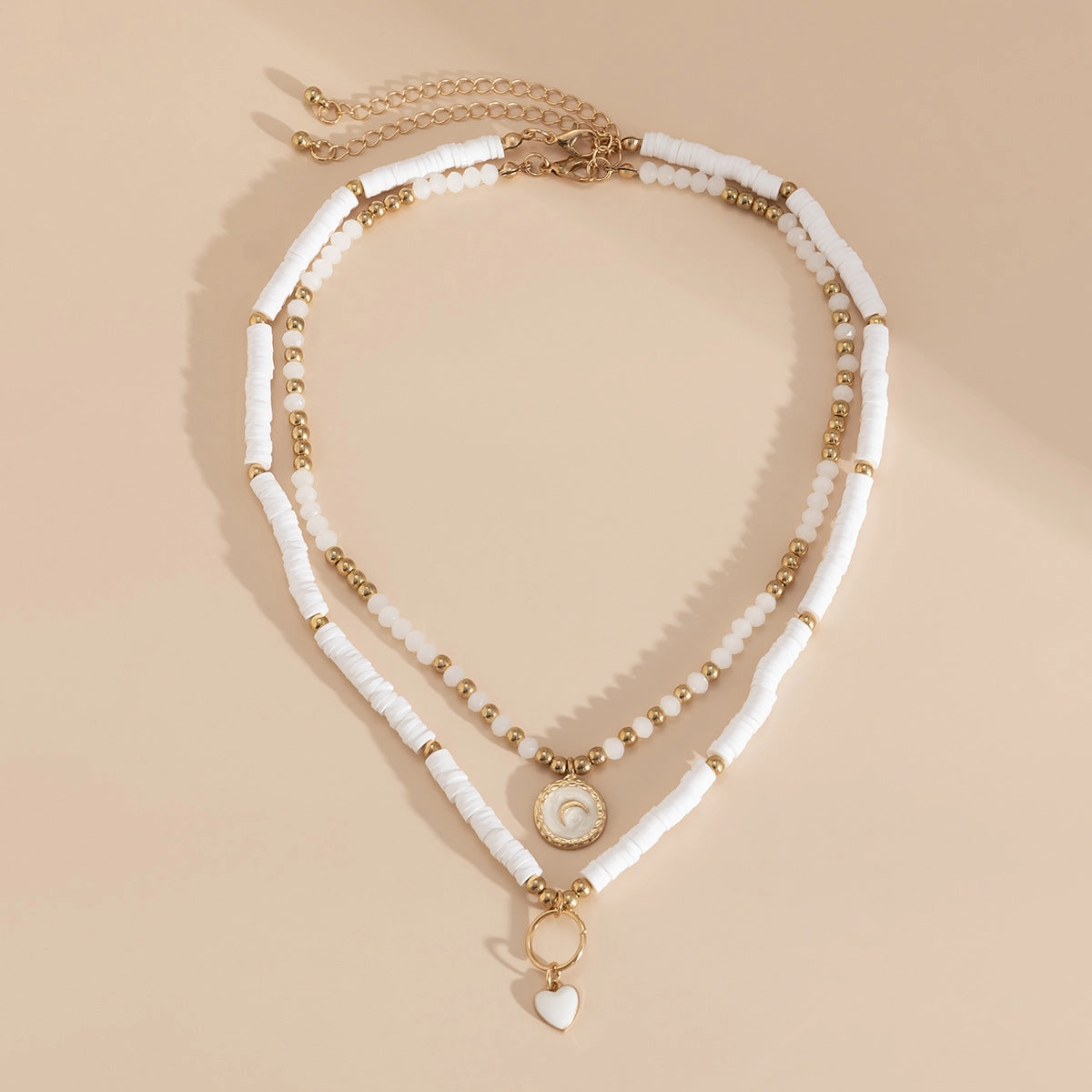 Wholesale polymer clay love crystal alloy Necklaces