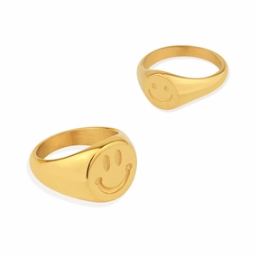 Wholesale Popular Smiley Face Emoticon Ring Titanium Steel Ring