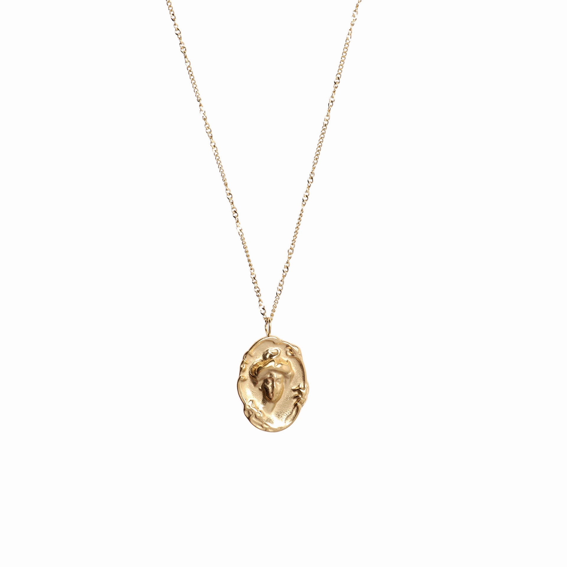 Wholesale Portrait Lady Head Titanium Steel Necklace