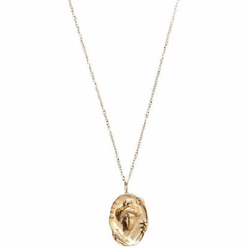 Wholesale Portrait Lady Head Titanium Steel Necklace