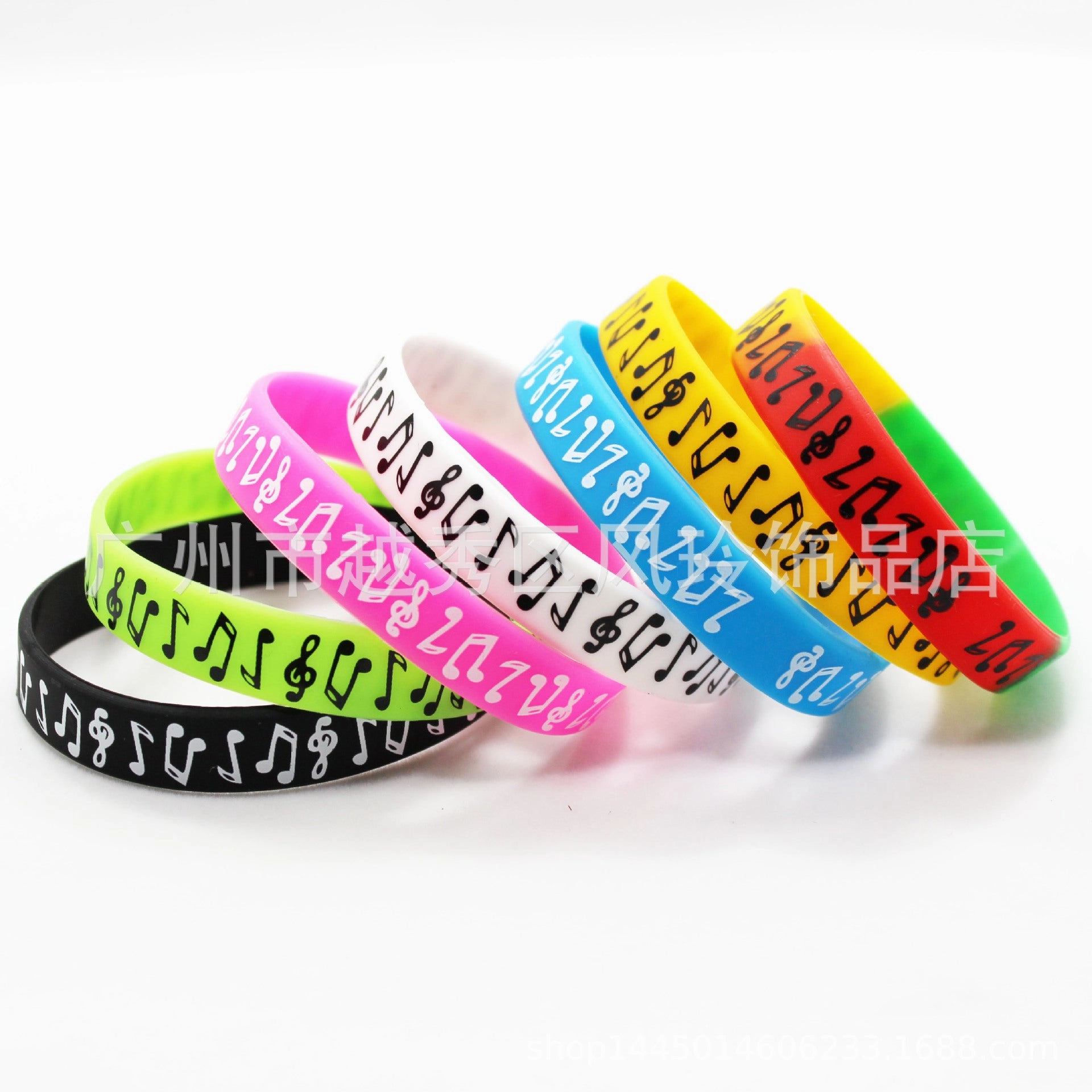 Wholesale Printed Music Notes Music Peripherals Ghana Silicone Bracelet