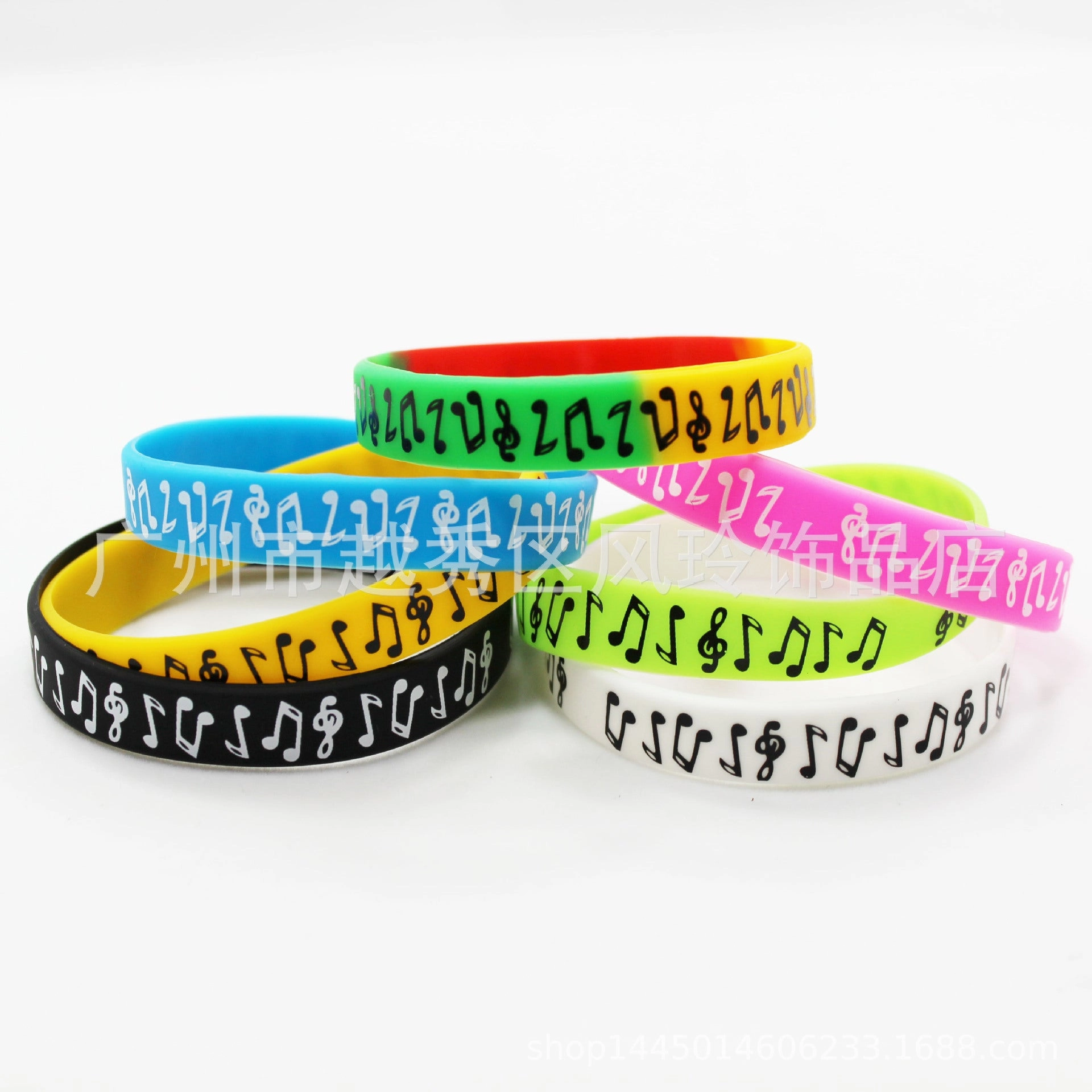 Wholesale Printed Music Notes Music Peripherals Ghana Silicone Bracelet