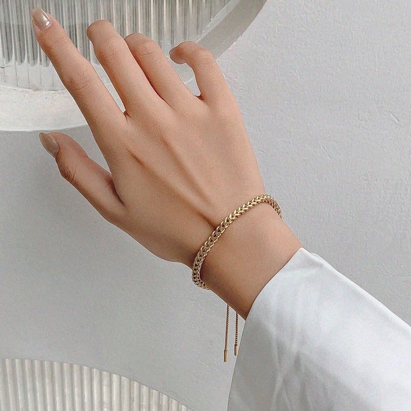 Wholesale Pull Braided Titanium Steel Bracelet