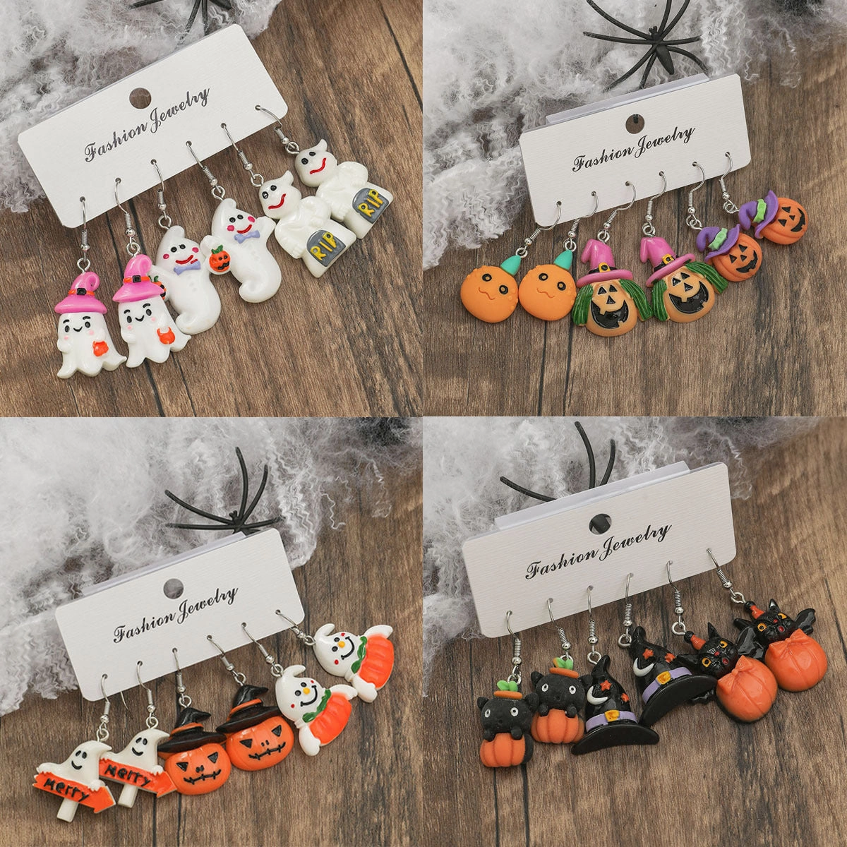 Wholesale Pumpkin Ghost Halloween Acrylic Earrings