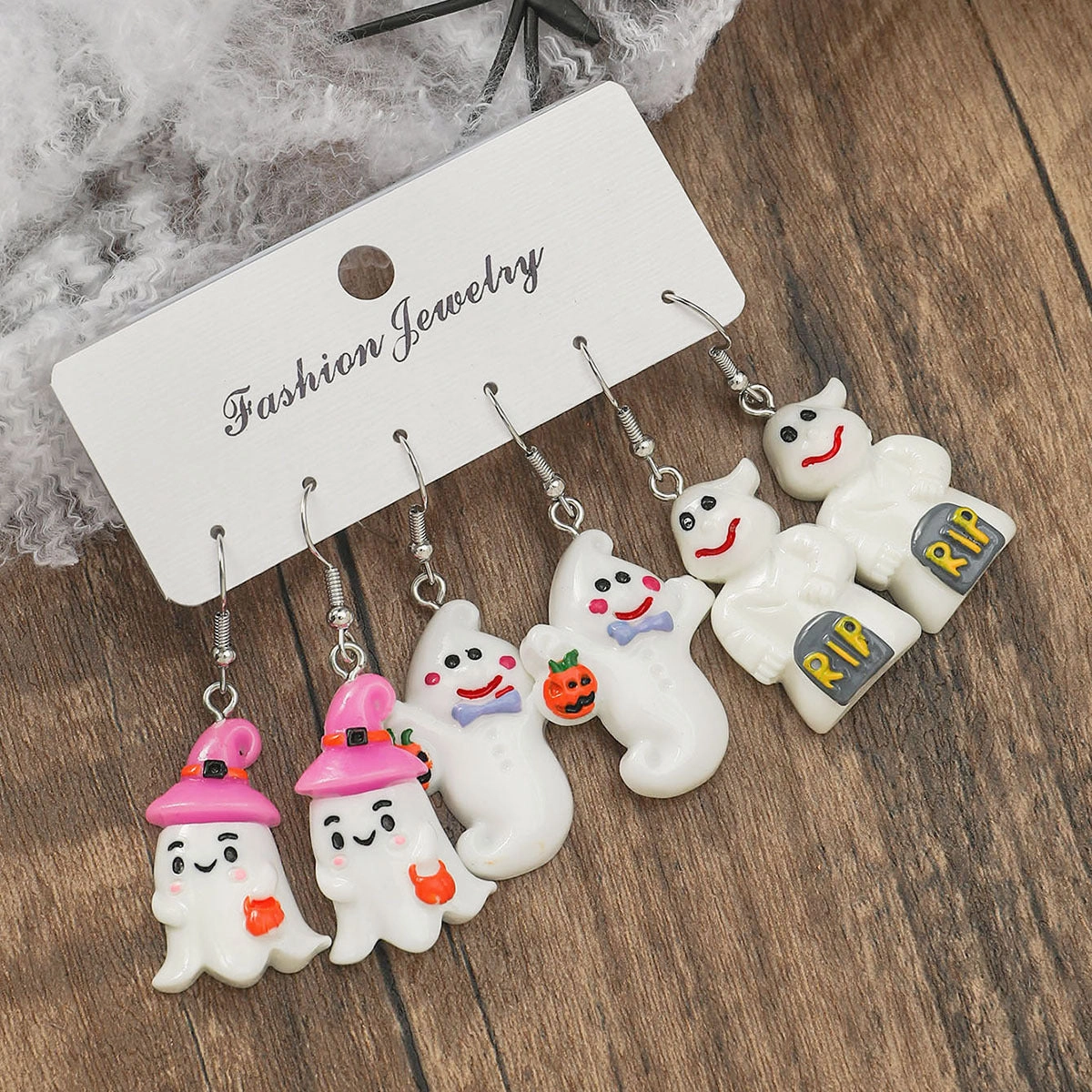 Wholesale Pumpkin Ghost Halloween Acrylic Earrings