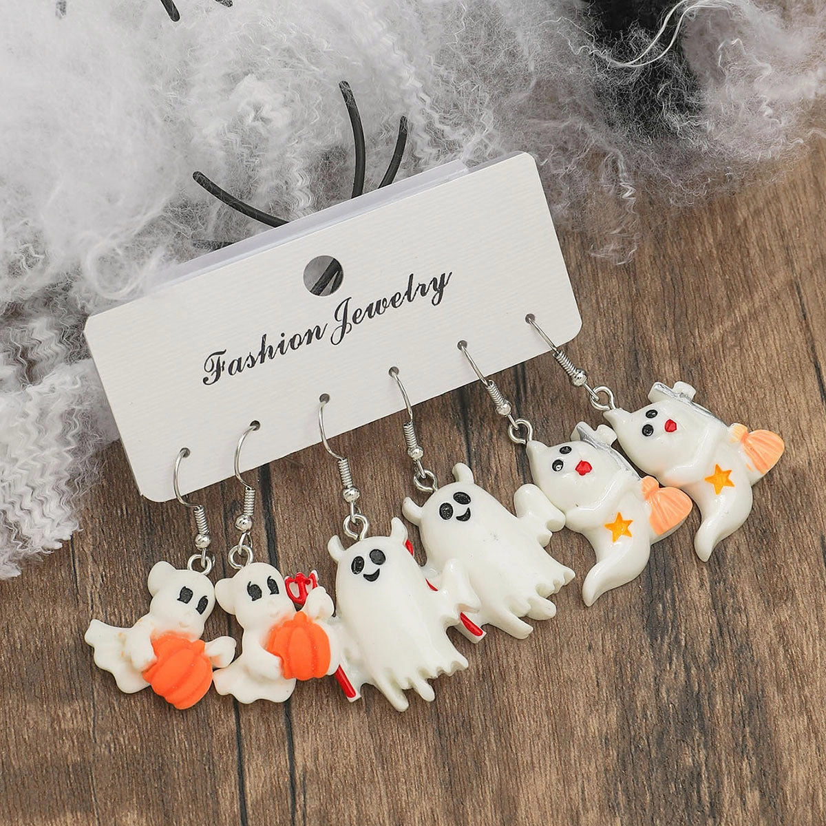 Wholesale Pumpkin Ghost Halloween Acrylic Earrings