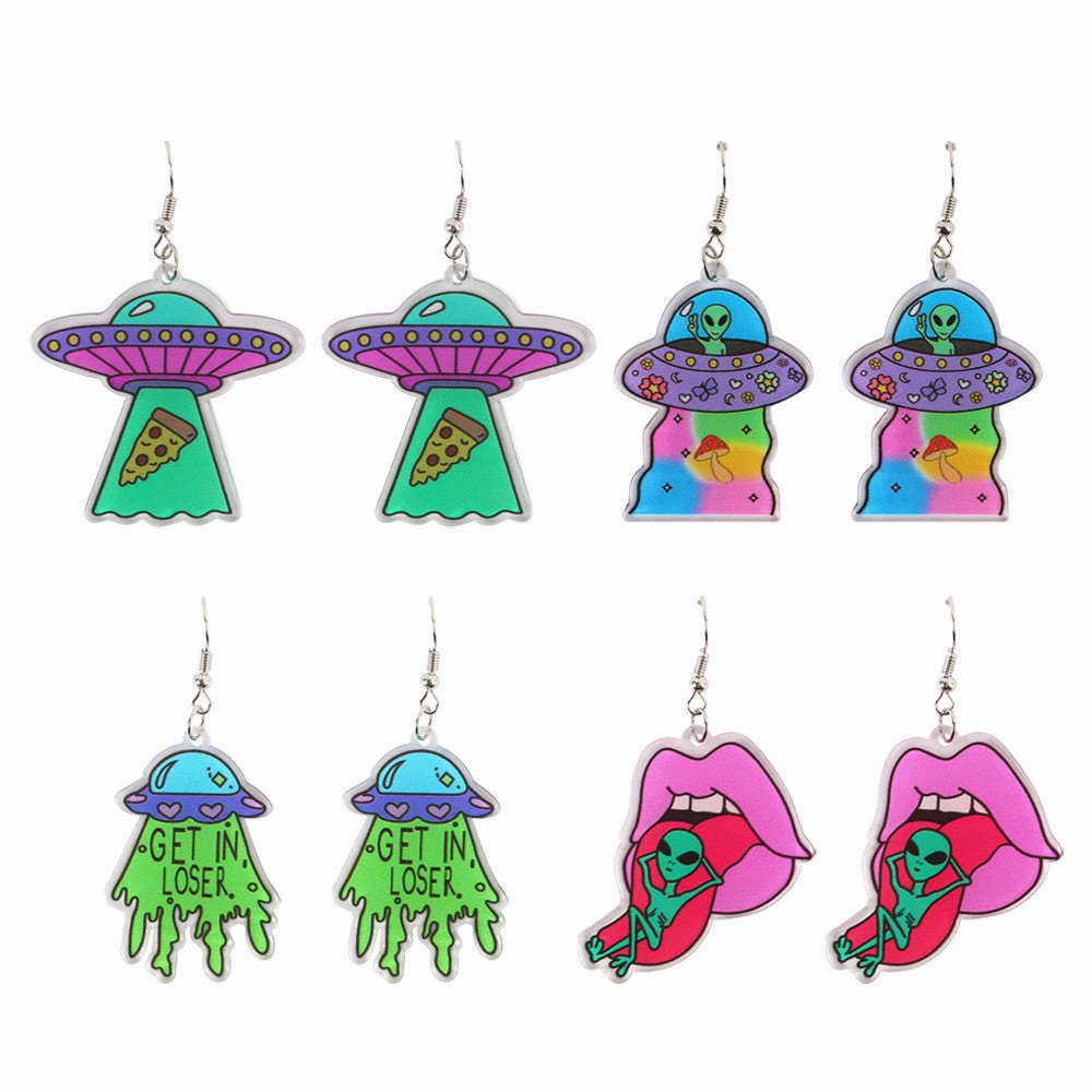 Wholesale Punk Alien Acrylic Earrings