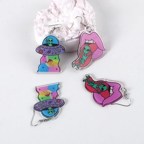 Wholesale Punk Alien Acrylic Earrings