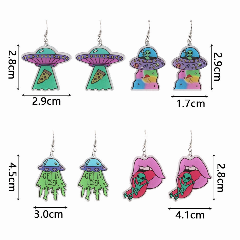 Wholesale Punk Alien Acrylic Earrings