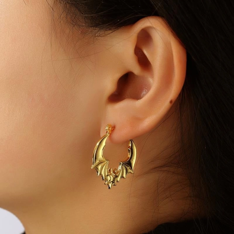 Wholesale Punk Bat Alloy Earrings