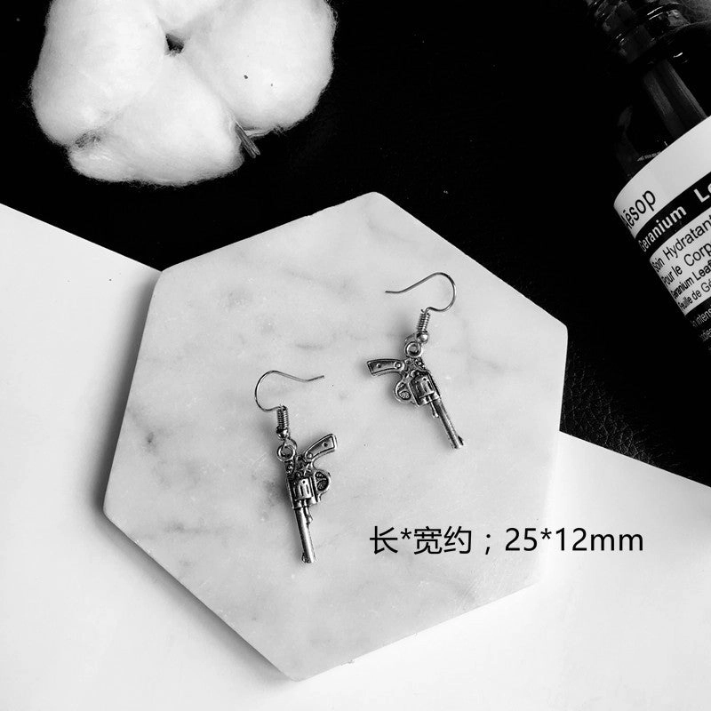 Wholesale Punk Fun Handcuffs Rose Coin Blade Hanger Earrings