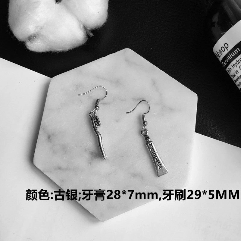 Wholesale Punk Fun Handcuffs Rose Coin Blade Hanger Earrings