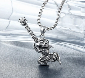 Wholesale Punk Goth Skull Men's Titanium Steel Stainless Steel Necklace