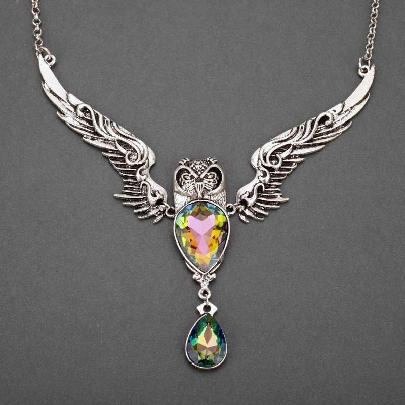 Wholesale Punk Gothic Dark Owl Necklace