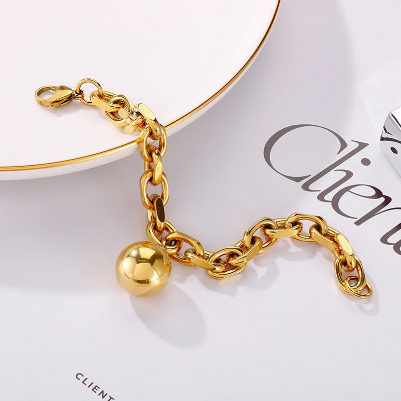 Wholesale Punk Hollow Steel Ball Stainless Steel Bracelet