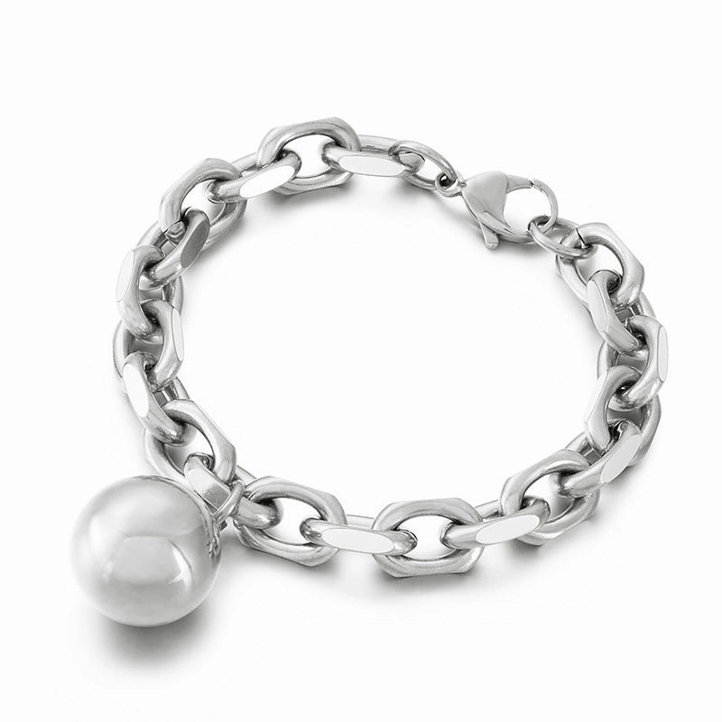 Wholesale Punk Hollow Steel Ball Stainless Steel Bracelet