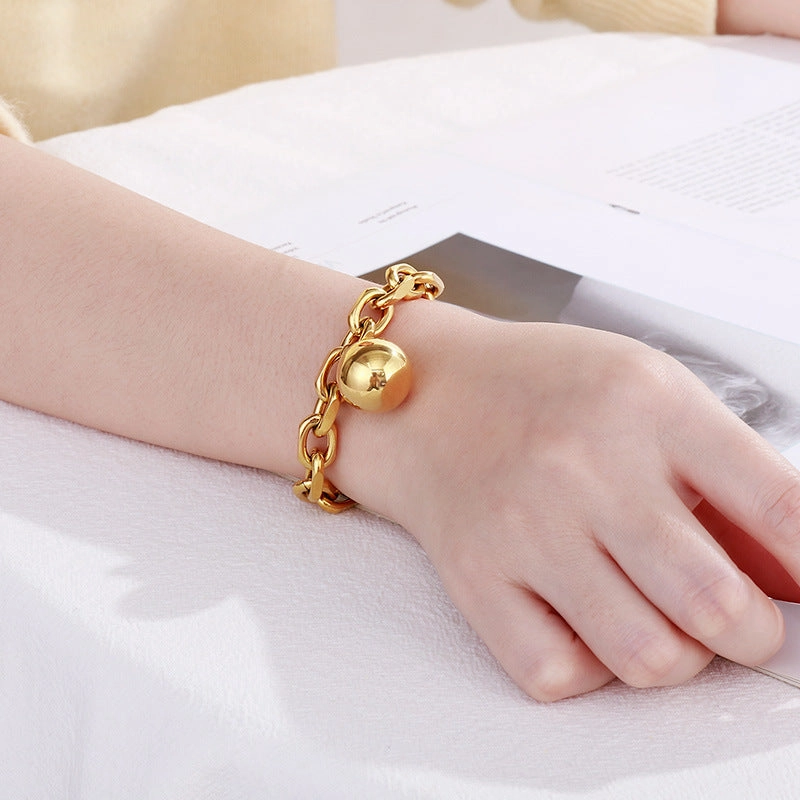 Wholesale Punk Hollow Steel Ball Stainless Steel Bracelet