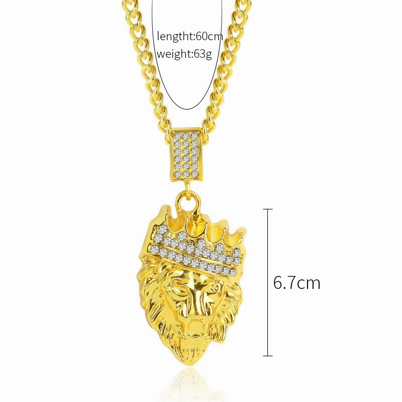 Wholesale Punk Men Hip Hop Full Diamond Necklace