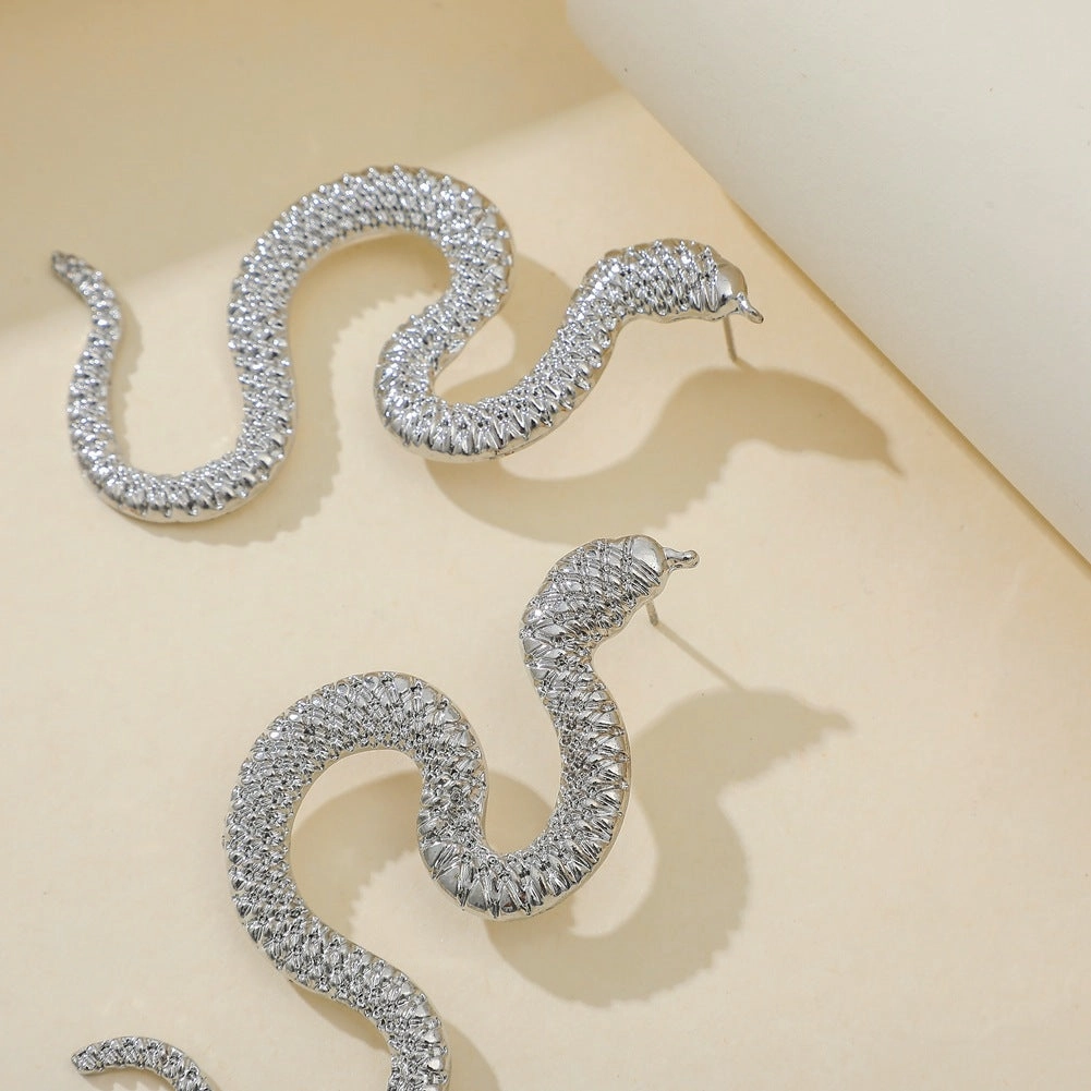 Wholesale Punk Metal Snake Earrings