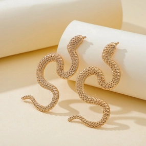 Wholesale Punk Metal Snake Earrings