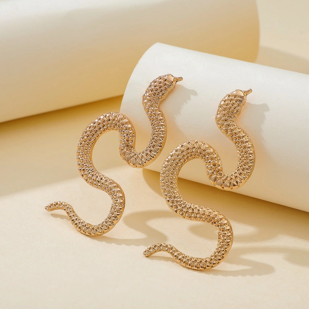 Wholesale Punk Metal Snake Earrings