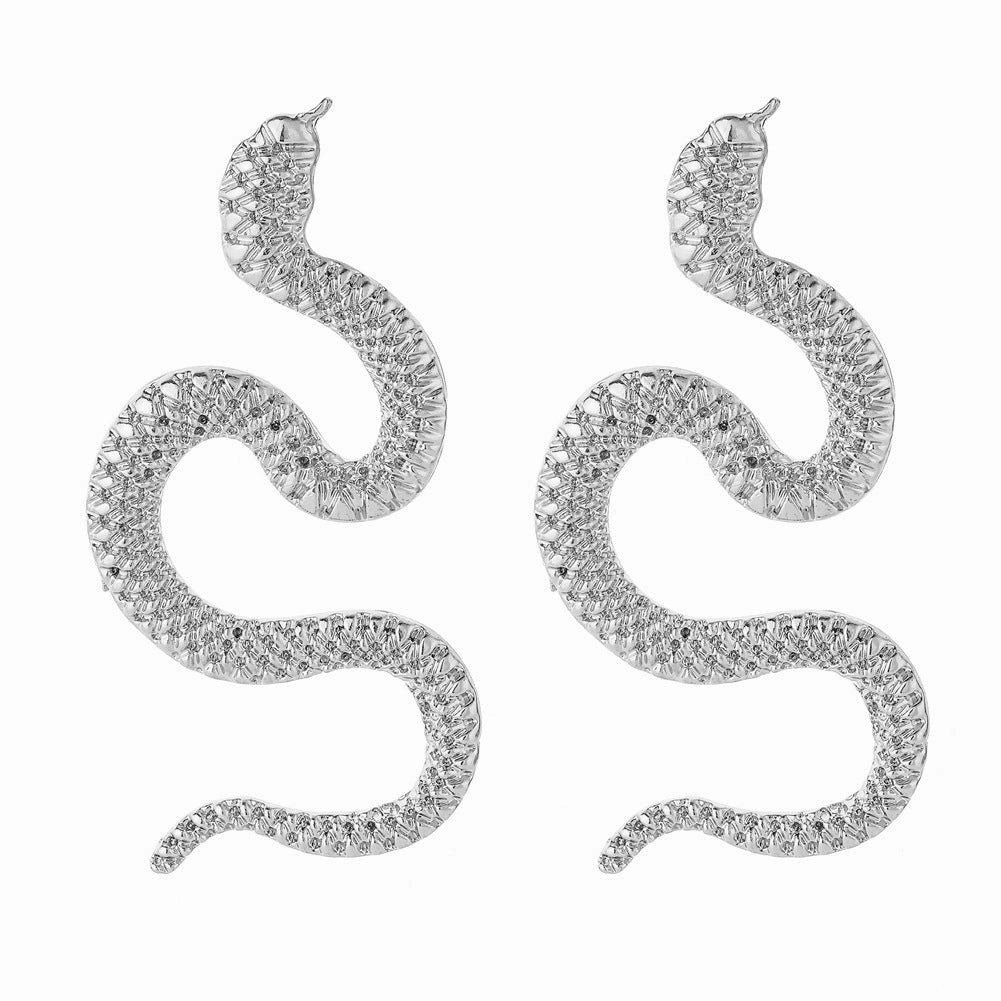 Wholesale Punk Metal Snake Earrings