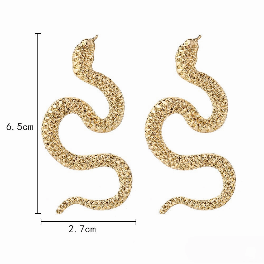 Wholesale Punk Metal Snake Earrings