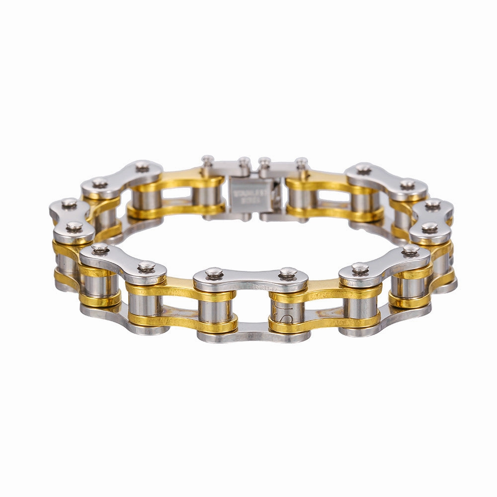 Wholesale Punk Rolling Bicycle Chain Stainless Steel Bracelet